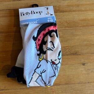 Betty Boop White and Black Crew Socks